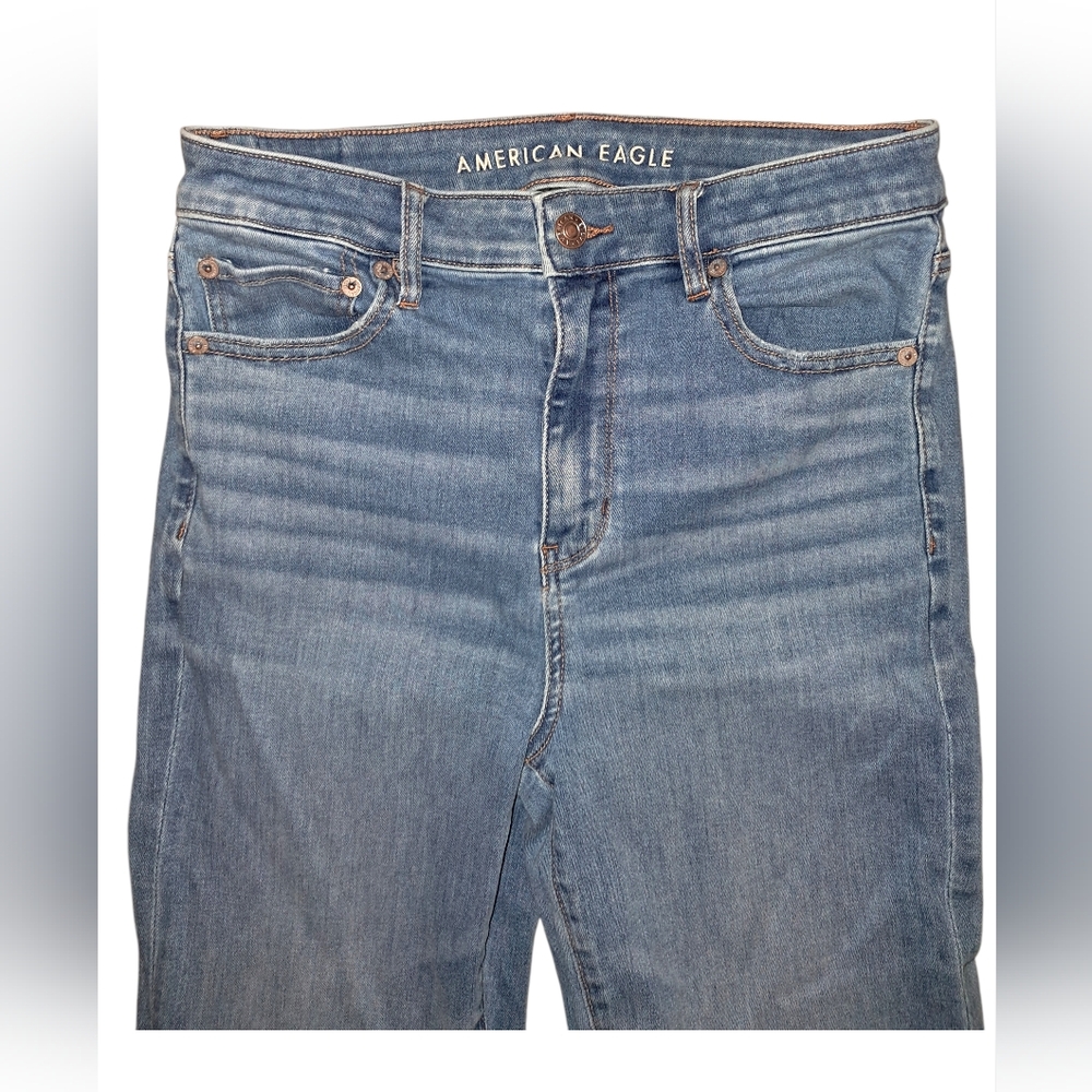 American Eagle Super High Rise Flare, Next Level Stretch Jeans - Picture 2 of 8